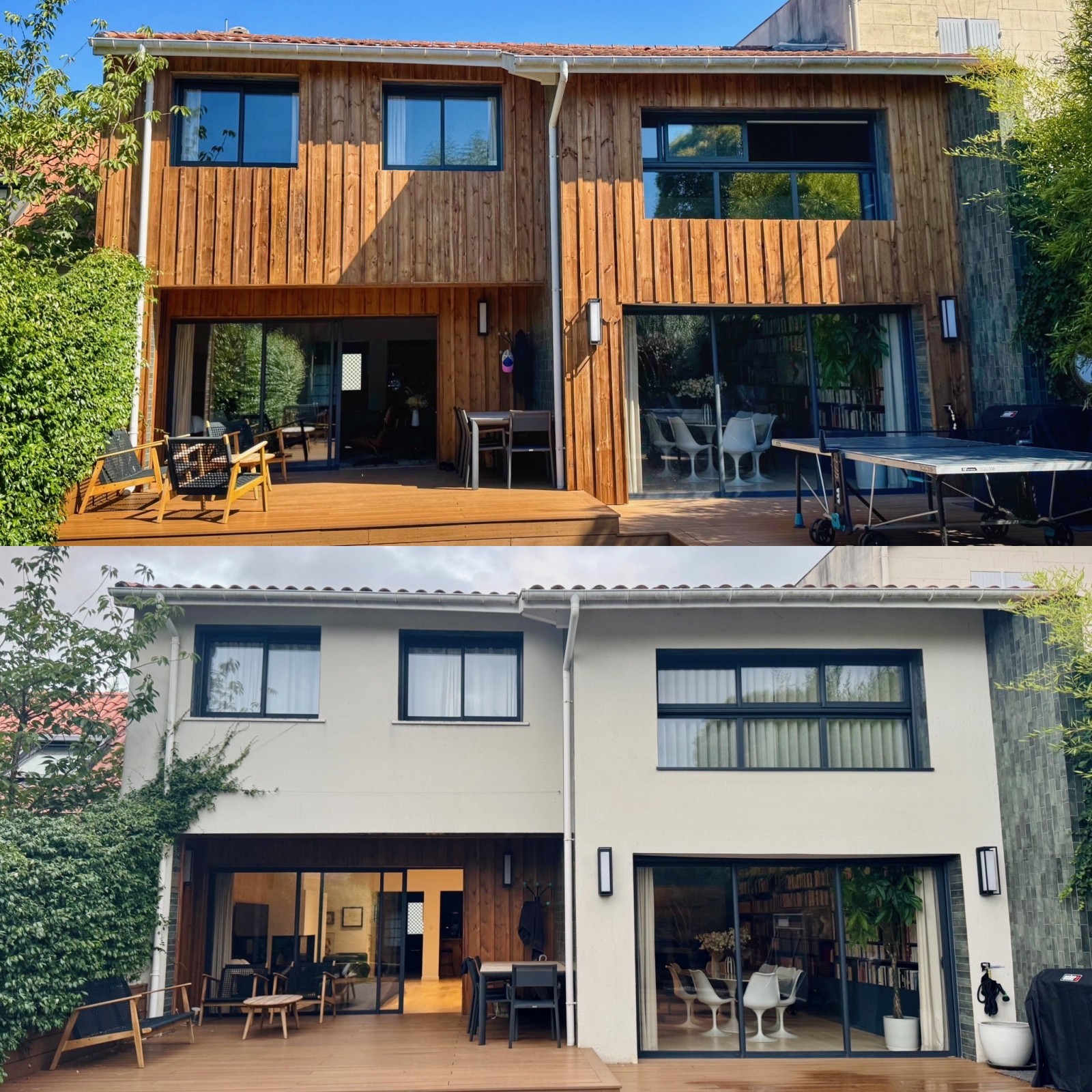 Pose d’un bardage pin classe 4 façon arcachonnais à Bordeaux Caudéran