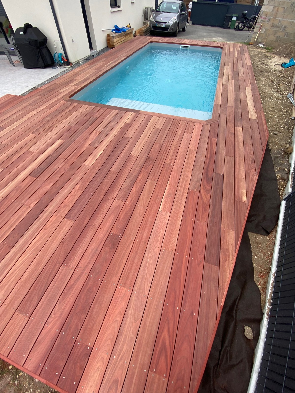 Terrasse en bois exotique padouk de 45 m² à Gradignan proche de Bordeaux