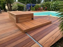 Notre zone d'activité pour ce service Entreprise pour faire poser une terrasse en bois exotique résistant aux intempéries avec lames larges et finition huilée